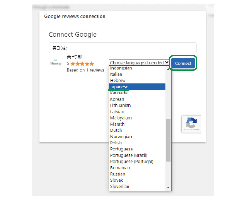 美ヨウ部、自分でサロンのホームページ作成しよう。必須プラグインの設定手順、口コミ表示プラグインの設定。言語を選ぶ