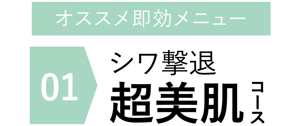 プラズマスターおすすめ即効メニュー1，シワ撃退超美肌コース